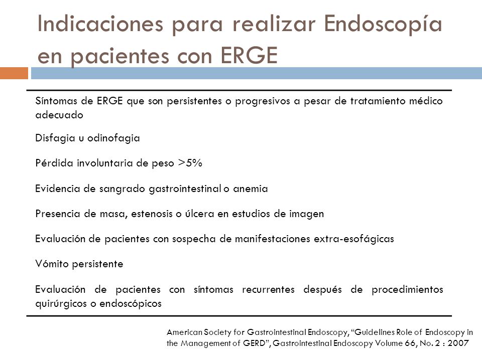 Recomendaciones para enfermedad por reflujo gastroesofagico